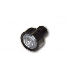 HIGHSIDER LED światło tylne MONO, przezroczyste szkło, czarna anodowana obudowa, średnica 18 mm, z homologacją EU 18 mm, z h