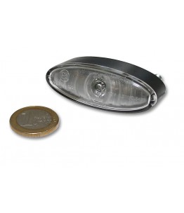 Power LED-światło tylne MINI OVAL, przezroczyste szkło, z homologacją EU