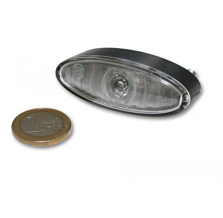 Power LED-światło tylne MINI OVAL, przezroczyste szkło, z homologacją EU