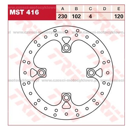 Tarcza hamulcowa TRW, sztywna kod: MST 416