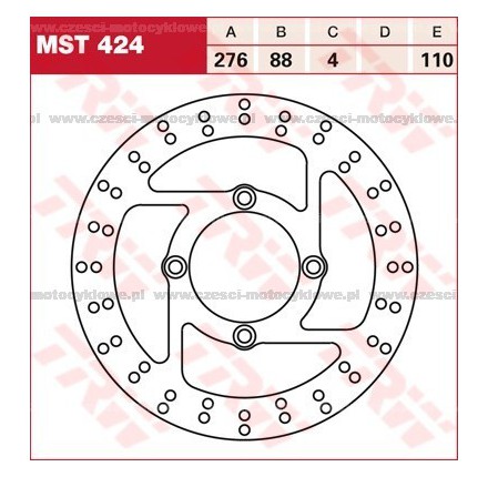 Tarcza hamulcowa TRW, sztywna kod: MST 424