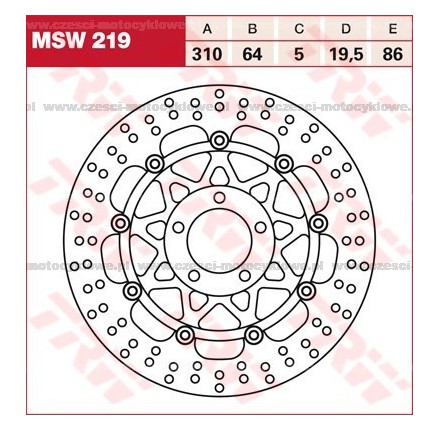 Tarcza hamulcowa TRW, pływająca kod: MSW 219