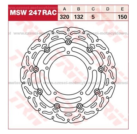 Tarcza hamulcowa TRW, pływająca, tuningowa RAC kod: MSW 247 RAC