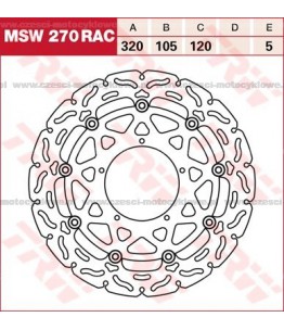 Tarcza hamulcowa TRW, pływająca, tuningowa RAC kod: MSW 270 RAC