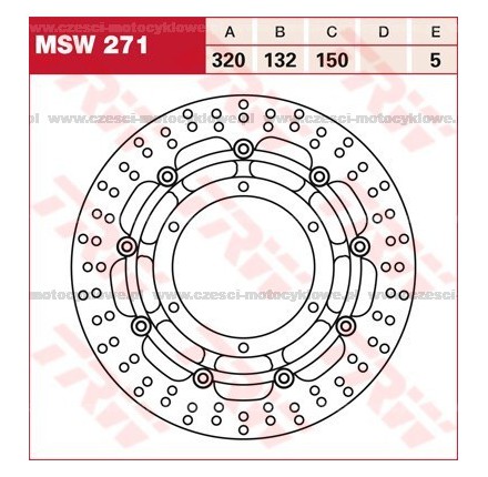 Tarcza hamulcowa TRW, pływająca kod: MSW 271