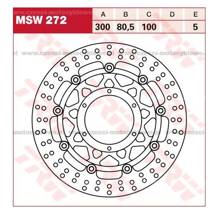 Tarcza hamulcowa TRW, pływająca kod: MSW 272